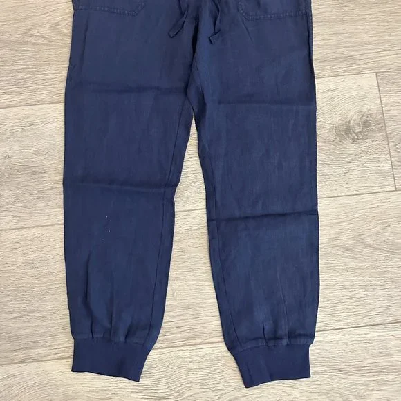 Caslon Linen Blend Cropped Cargo Pockets Jogger Pants Womens - Picture 3 of 7